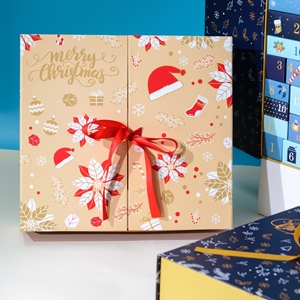 Boîte à cadeaux de Noë<span class=keywords><strong>l</strong></span> à 24 compartiments, design estampé, pour bougies, rouges à <span class=keywords><strong>l</strong></span>èvres, cadres <span class=keywords><strong>photo</strong></span>, petits cadeaux - <span class=keywords><strong>Calendrier</strong></span> de <span class=keywords><strong>l</strong></span>'<span class=keywords><strong>avent</strong></span> vide - Product Image 2