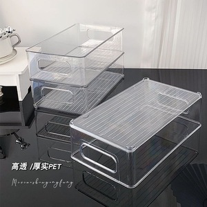 Transparent Plastic Storage <b>Bin</b> 50x40x30cm Stackable Rectangle Office Organizer For <b>Bedroom</b> Neatening - Product Image 1