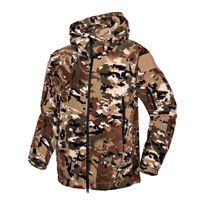 Vêtements de chasse camouflage coupe-vent en gros, doublure polaire double face, vestes tactiques d'hiver pour hommes, pour le camping et l'escalade