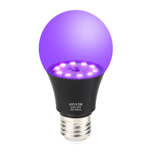 Ampoule LED UV ultraviolette à lumière violette 395nm Noir <span class=keywords><strong>E27</strong></span> <span class=keywords><strong>E26</strong></span> 9.5W A19 A21 15W Halloween Atmosphère fluorescente hantée Violet - Product Image 3