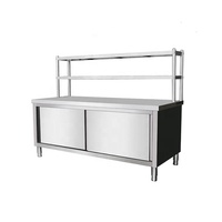 304 acier inoxydable cuisine commerciale Table de travail Table en métal poste de travail Restaurant pâte alimentaire banc pétrissage armoire de rangement