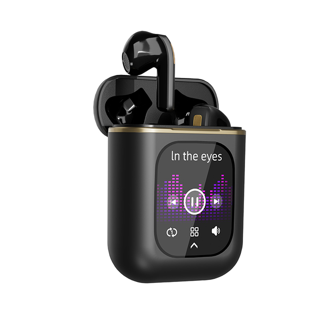 Multifunctional K2 Tws Earphone New Arrival APP Control ENC LCD Smart Touch Screen Local Music TF Card True Wireless Earbuds