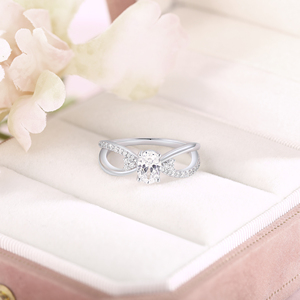 New Arrival 925 Sterling <b>Silver</b> Romantic Party Fashion Jewelry Engagement <b>Ring</b> 5*7mm White Oval Cut Cubic Zircon Rhodium Plated - Product Image 3