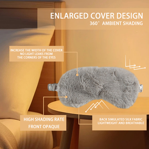 Masque de sommeil confortable en fausse fourrure et satin doux, multicolore, avec sangle élastique, double face, pour <span class=keywords><strong>la</strong></span> plupart des têtes - Product Image 3