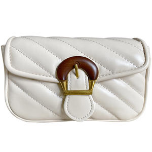Mini bolso cruzado color blanco roto de 7 pulgadas con diseño acolchado, hebilla magnética y correa de cadena, bolso de hombro para mujer - Product Image 5