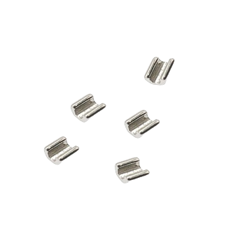 100 Pcs AZDENT Dental Orthodontic Crimpable Hooks & Stops - 10 Bags Of 10 - Stainless Steel