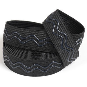 Bandes élastiques antidérapantes noires et blanches en silicone ondulé de 2,5 cm pour fabricants, avec colle anti-goutte - Product Image 4