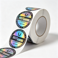 Autocollant en vinyle adhésif brillant imperméable personnalisé, étiquette holographique avec style personnalisé, forme personnalisée, motifs de logo