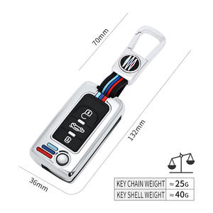 Étui de protection pour clé de voiture en alliage de zinc et gel de silice pour <span class=keywords><strong>Peugeot</strong></span> 307 Citroën 308 Versailles 207 C5X Sega Porte-clés Sac - Product Image 4