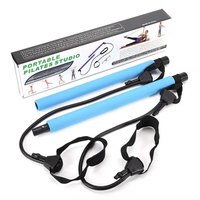 Kit de barre de Pilates Deepfitness avec bandes de résistance, exercices de yoga, portable, en acier tubulaire à 3 sections et poignée en mousse, modèle 007