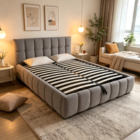 Yiqian Cadre de lit en bois massif, style minimaliste italien et nordique, lit double capitonné, disponible en tailles Twin et King Size, pour chambre principale et mariage
