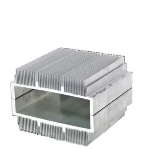 Alta potência personalizado alumínio potência amplificador dissipador retangular perfil extrusão radiadores dissipador de calor alumínio