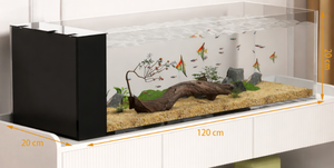 신형 징징 초투명 소형 어항, 통합형 바닥 및 측면 필터, 거실 장식용 HD 유리 스트림 수족관 - Product Image 2