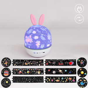 Vita colorata 181 simpatico coniglio proiezione Plug-in rotante cielo stellato caldo dimmerabile camera da letto centrale compleanno natale luce notturna - Product Image 4