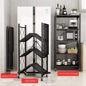 High Quality 5 Tier Steel Folding Racks <b>Metal</b> Eco-Friendly Hand <b>Tools</b> Storage Shelves for Home Kitchen - Product Image 3