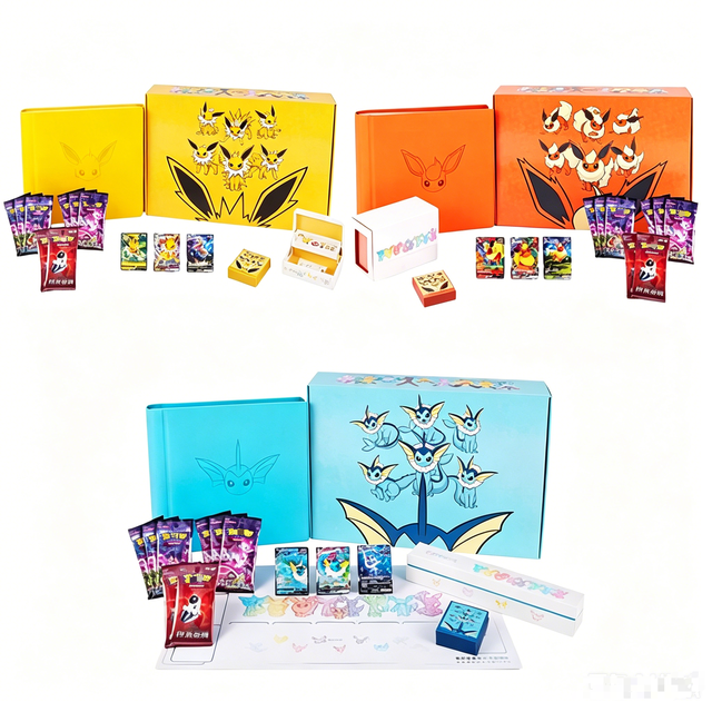 YS Simplified Chinese Version TCG Six Point Cute Eevee Pet Elf Gift Collectible Card Gift Box Unopened Complete Booster Set