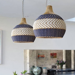 Scandinavian Handwoven Rattan Pendant <b>Light</b> Natural Fiber Chandelier for Modern Restaurant & Hotel Decor - Product Image 1