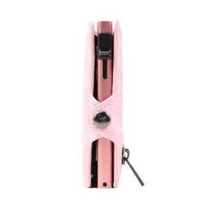 Women Slim Minimalist Pink Denim Leather Bank Credit Card <b>Wallet</b> <b>Holder</b> Aluminum Metal Pop Out Cardholder Tarjetero Para Mujer - Product Image 4