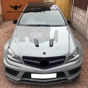 Suitable C Class 2011-2013 Resin Fiber 2Door Facelift Bodykit For Mercedes Benz W204 Upgrade To C63 Amg Coupe Body Kit