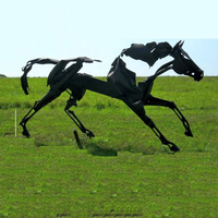 Statue de cheval, Sculpture personnalisée en acier inoxydable, pour parc carré, sortie d'usine