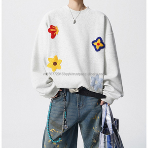 Pull tricoté à col rond brodé floral épais pour homme et femme, style décontracté et polyvalent, design ample de marque tendance - Product Image 4