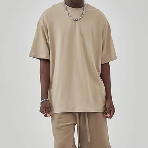 T-shirt personnalisé avec logo en gros, coton tricoté 230 GSM, streetwear hip-hop oversize uni à séchage rapide - Product Image 3