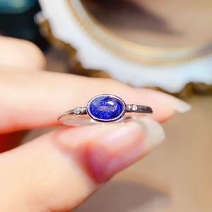 Anillo <span class=keywords><strong>de</strong></span> <span class=keywords><strong>zafiro</strong></span> azul personalizado Plata <span class=keywords><strong>de</strong></span> Ley 925 personalizado al por mayor - Product Image 2