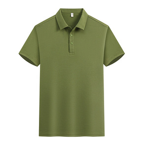 Polo uni 71% coton épais à manches courtes, anti-humidité, pour usage quotidien - Product Image 3