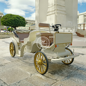 รถม้าเหล็กสไตล์ยุโรป ราคาโรงงาน สะดวกสบายด้วยระบบไฟฟ้า เหมาะสำหรับการท่องเที่ยว งานแต่งงาน นักท่องเที่ยว 4-6 คน คริสต์มาส - Product Image 3