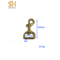 Mousqueton pivotant en laiton massif, fermoir mousqueton robuste en laiton pour collier d'animal, sangle de sac, quincaillerie de bricolage en cuir