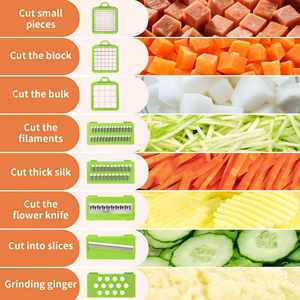 2025 Best Selling 17-in-1 Manual Handheld Multifunctional Vegetable Chopper Onion Cutter Fruits Slicer <b>Potatoes</b> Peeler <b>Container</b> - Product Image 3