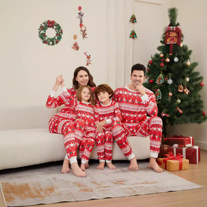 Fábrica Venda Direta Família Roupas Set Manga Longa Natal Elk Deer Vestuário Xmas Cartoon Pijama Atacado - Product Image 1