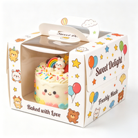 Boîte à gâteau personnalisée pour l'anniversaire des enfants, boîtes cadeaux écologiques pour repas d'enfants, emballages de pâtisserie sucrée