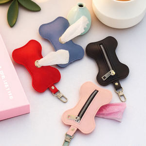 Bolsas de basura para mascotas de cuero Pu, bolsa para caca de perro, práctico dispensador de residuos en forma de hueso, novedoso organizador de residuos para mascotas, bolsa colgante, accesorios - Product Image 2