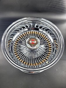 Jantes en fil d'<span class=keywords><strong>or</strong></span> 24 carats 13x7 pour voitures lowrider, style Dayton, roues à rayons. - Product Image 4