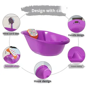 4 pezzi Set <span class=keywords><strong>vasca</strong></span> da bagno per neonati in plastica vasche da bagno per neonati portatile da bagno giocattolo regalo per 0-12 mesi - Product Image 3