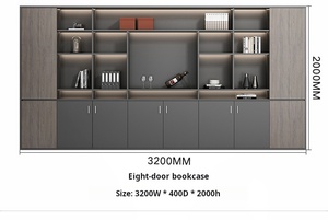 Grand meuble de maison et de bureau personnalisé classeur en bois vitrine bibliothèque pour salon chambre à coucher <span class=keywords><strong>cuisine</strong></span> étude panneau fait main - Product Image 6