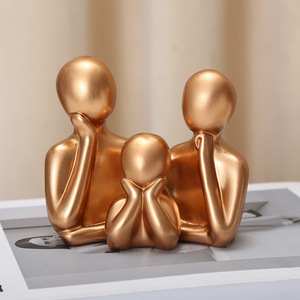 Figurines d'art en résine à thème humain, peintes à la main, écologiques, ensemble familial, décoration intérieure, cadeau - Product Image 2