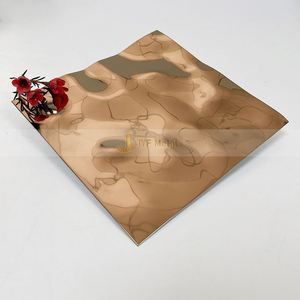 EX089 Stainless Steel 201/304 4x8 Water Ripple Gold Plate Stamped Embossing Decorative Ceiling <b>Sheet</b> Bending Cutting Welding - Product Image 3