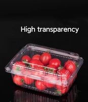 Duurzame, transparante verpakkingen voor blauwe bessen en aardbeien, plasticvrije clamshell fruitdozen voor supermarkten en levensmiddelenwinkels