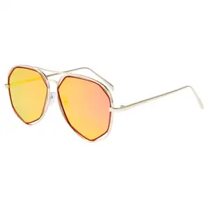 Big size metal frame italian brand design women UV400 sunglasses