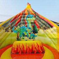 Château gonflable personnalisé sur le thème du parc à dinosaures, en PVC, avec toboggan et mur d'escalade pour enfants et adultes, pour jouer en intérieur et en extérieur