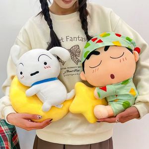 Nuovo Peluche Crayon Shin Chan e Cagnolino Bianco con Design Stella e Luna, Imbottito in Cotone PP, Bambola Antistress - Product Image 3