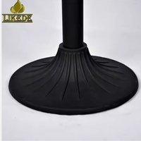 Base de table de bistrot, de salle à manger ou de négociation en fonte, style rétro, motif chrysanthème rond cannelé, finition effet sable noir par peinture en poudre