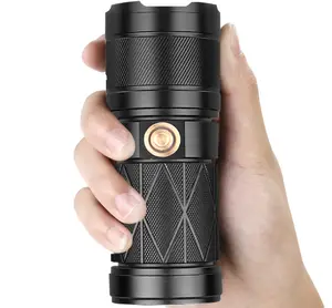 1500m Super XHP90 Powerful LED Built-in 6600 mAh Battery type-c Rechargeable Tactical Flashlight High Power Work Flash Light