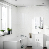 Panneau mural en PVC marbré moderne résistant à la moisissure pour salle de bain résidentielle, épaisseur 8 mm, imperméable, ignifuge et anti-taches