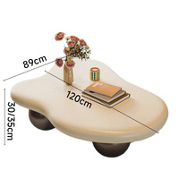 Table basse italienne moderne minimaliste de luxe créative en bois d'ingénierie de forme irrégulière, écologique, pour salons et appartements