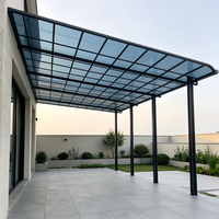 Auvent de terrasse en aluminium et polycarbonate pour extérieur, résistant aux UV, imperméable, abri solaire pour villa, balcon, cour, jardin