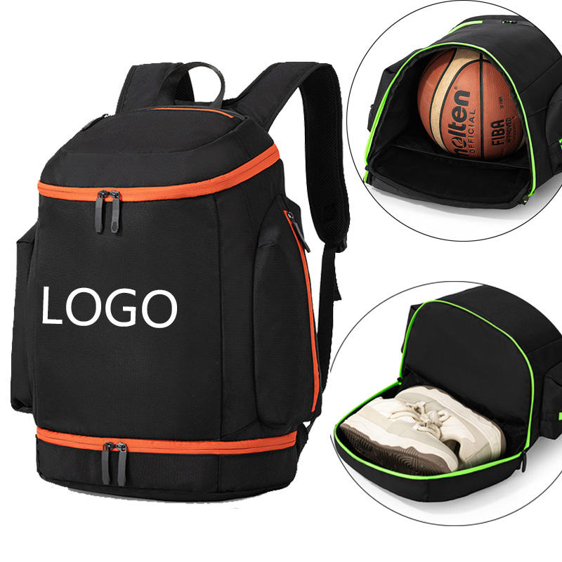 2025 Latest Design Leisure Sport Backpack Large Capacity Waterproof Basketball Soccer Custom Logo Backpack With Shoes Pocket