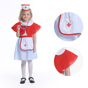 Ensemble de <span class=keywords><strong>costume</strong></span> d'<span class=keywords><strong>infirmière</strong></span>, robe rouge et blanche, chapeau, stéthoscope pour fête d'Halloween, service OEM ODM, <span class=keywords><strong>taille</strong></span> personnalisée - Product Image 3